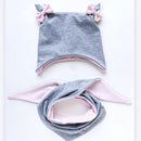 Baby Cotton Hat  Autumn Winter Children's Scarf Hat Sets  Bowknot Ear Baby Girl Boy Warm Beanies