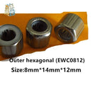 2pcs bearing HF081412 Outer ring octagon/Outer hexagonal /Smooth surface/Outer knurled One-way needle roller bearing 8*14*12mm