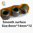 2pcs bearing HF081412 Outer ring octagon/Outer hexagonal /Smooth surface/Outer knurled One-way needle roller bearing 8*14*12mm