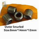 2pcs bearing HF081412 Outer ring octagon/Outer hexagonal /Smooth surface/Outer knurled One-way needle roller bearing 8*14*12mm