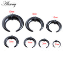 2pcs Acrylic C Sahpe Buffalo Horn Ear Pincher Septum Rings Piercing Black Ear Taper Stretcher Expander Body Jewelry 1.6mm-16mm
