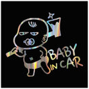 Colorful Laser Russian Kids Baby On Board Car 3D Sticker "Baby In Car" Car Decals Vinyl Stickers Family Auto Cover Baby Protect