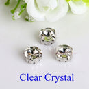 Satellite / Round Shape Glass Rhinestones With Claw Sew On Crystal Stone Strass Diamond Metal Base Buckle For Clothes