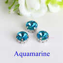 Satellite / Round Shape Glass Rhinestones With Claw Sew On Crystal Stone Strass Diamond Metal Base Buckle For Clothes