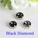 Satellite / Round Shape Glass Rhinestones With Claw Sew On Crystal Stone Strass Diamond Metal Base Buckle For Clothes