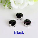 Satellite / Round Shape Glass Rhinestones With Claw Sew On Crystal Stone Strass Diamond Metal Base Buckle For Clothes