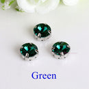 Satellite / Round Shape Glass Rhinestones With Claw Sew On Crystal Stone Strass Diamond Metal Base Buckle For Clothes