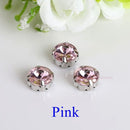 Satellite / Round Shape Glass Rhinestones With Claw Sew On Crystal Stone Strass Diamond Metal Base Buckle For Clothes