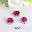 Satellite / Round Shape Glass Rhinestones With Claw Sew On Crystal Stone Strass Diamond Metal Base Buckle For Clothes