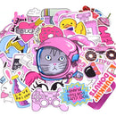 50PCS Cool Summer Vsco Stickers Pack Pink Girl Anime Stiker For Children On The Laptop Fridge Phone Skateboard Suitcase Sticker