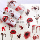 YWK 1 PC Halloween Nail Sticker Water Self Adhesive Nail Art Tattoo Big Lips/palms Decals for DIY Decor Wraps