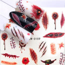 YWK 1 PC Halloween Nail Sticker Water Self Adhesive Nail Art Tattoo Big Lips/palms Decals for DIY Decor Wraps