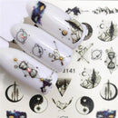 YWK 1 PC Halloween Nail Sticker Water Self Adhesive Nail Art Tattoo Big Lips/palms Decals for DIY Decor Wraps