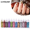 48 Bottles/Set Nail Art Sequins Glitter Powder Manicure Decoral Tips Polish Nail Stickers Mixed Design Case Set