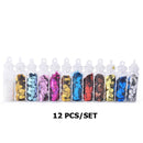 48 Bottles/Set Nail Art Sequins Glitter Powder Manicure Decoral Tips Polish Nail Stickers Mixed Design Case Set