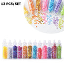 48 Bottles/Set Nail Art Sequins Glitter Powder Manicure Decoral Tips Polish Nail Stickers Mixed Design Case Set