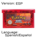 32 Bit Video Game Cartridge Console Card for Nintendo GBA Pokeon Emerald FireRed LeafGreen Ruby Sapphire with Shiny Label