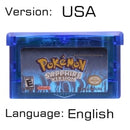 32 Bit Video Game Cartridge Console Card for Nintendo GBA Pokeon Emerald FireRed LeafGreen Ruby Sapphire with Shiny Label