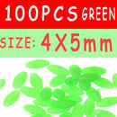 100PCS Oval Soft Rubber Luminous Fishing Beads Glowing Sink Beads For Treble Hook Fishing Rigs Green Red Fishing Lure Tackle