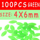100PCS Oval Soft Rubber Luminous Fishing Beads Glowing Sink Beads For Treble Hook Fishing Rigs Green Red Fishing Lure Tackle