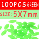 100PCS Oval Soft Rubber Luminous Fishing Beads Glowing Sink Beads For Treble Hook Fishing Rigs Green Red Fishing Lure Tackle