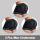 3Pcs Comfortable Cotton Mesh Boxer Briefs / Men's Underwear