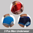 3Pcs Comfortable Cotton Mesh Boxer Briefs / Men's Underwear