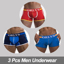 3Pcs Comfortable Cotton Mesh Boxer Briefs / Men's Underwear