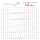 100 Pcs/lot Fishing Lures 40mm 0.4g Wobblers Carp Fishing Soft Bait Swimbait Tail Grub Lures Silicone Artificial Fishing Tackle