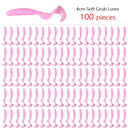 100 Pcs/lot Fishing Lures 40mm 0.4g Wobblers Carp Fishing Soft Bait Swimbait Tail Grub Lures Silicone Artificial Fishing Tackle