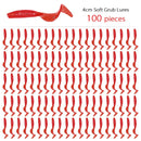 100 Pcs/lot Fishing Lures 40mm 0.4g Wobblers Carp Fishing Soft Bait Swimbait Tail Grub Lures Silicone Artificial Fishing Tackle