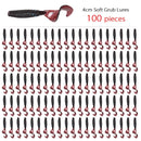 100 Pcs/lot Fishing Lures 40mm 0.4g Wobblers Carp Fishing Soft Bait Swimbait Tail Grub Lures Silicone Artificial Fishing Tackle