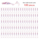 100 Pcs/lot Fishing Lures 40mm 0.4g Wobblers Carp Fishing Soft Bait Swimbait Tail Grub Lures Silicone Artificial Fishing Tackle