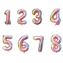 Big Number Gold Sliver Foil Balloons
