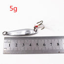 1 PCS 5g-21g Metal Silver Sequins Fishing Lures Spoon Lure Hard Baits With Feather Bass Sea Lures Spinner Wobbles Fishing Tackle