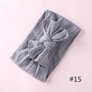 1PCS New Braid Nylon Bow Headbands,Cable Knit Solid Wide Nylon Headbands Turban, Baby Girls Head Wrap Hair Accessories 27 colors
