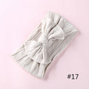 1PCS New Braid Nylon Bow Headbands,Cable Knit Solid Wide Nylon Headbands Turban, Baby Girls Head Wrap Hair Accessories 27 colors