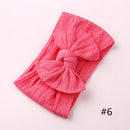 1PCS New Braid Nylon Bow Headbands,Cable Knit Solid Wide Nylon Headbands Turban, Baby Girls Head Wrap Hair Accessories 27 colors