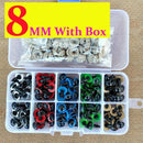 100PCS 8mm 10mm 12mm Mix Color Plastic Animal Safety Eyes For Toys Teddy Bear Stuffed For Dolls Craft Amigurumi Accessories Box