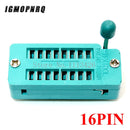 1pcs/lot 14 16 18 20 24 28 32 40 P Pin 2.54 MM Green DIP Universal ZIF IC Socket Test Solder Type IC lock seat zif socket