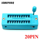 1pcs/lot 14 16 18 20 24 28 32 40 P Pin 2.54 MM Green DIP Universal ZIF IC Socket Test Solder Type IC lock seat zif socket