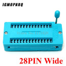 1pcs/lot 14 16 18 20 24 28 32 40 P Pin 2.54 MM Green DIP Universal ZIF IC Socket Test Solder Type IC lock seat zif socket