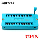 1pcs/lot 14 16 18 20 24 28 32 40 P Pin 2.54 MM Green DIP Universal ZIF IC Socket Test Solder Type IC lock seat zif socket
