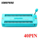 1pcs/lot 14 16 18 20 24 28 32 40 P Pin 2.54 MM Green DIP Universal ZIF IC Socket Test Solder Type IC lock seat zif socket