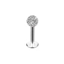 1Pcx3 Style crystal Ball Lip earring Stud 1.2x6/8x3mm Stainless Steel Labret piercing Cartilage Tragus Pircing Body Jewelry