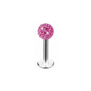 1Pcx3 Style crystal Ball Lip earring Stud 1.2x6/8x3mm Stainless Steel Labret piercing Cartilage Tragus Pircing Body Jewelry