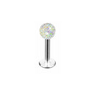 1Pcx3 Style crystal Ball Lip earring Stud 1.2x6/8x3mm Stainless Steel Labret piercing Cartilage Tragus Pircing Body Jewelry