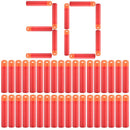30Pcs 9.5cm Red Sniper Rifle Foam Bullets