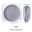 Black /Purple Mirror Powder Nail Glitter