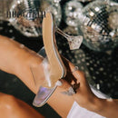 Fashion Summer Sandals PVC Crystal Open Toed High Heels Women Transparent Heel Sandals Slippers Pumps 10.5CM Big Size 41 42